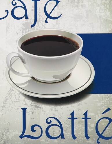 Set de 12 Manteles Individuales Printed Café Latte Azul 28.5x43.5 cms CasaMia