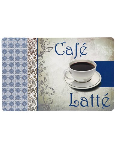 Set de 12 Manteles Individuales Printed Café Latte Azul 28.5x43.5 cms CasaMia