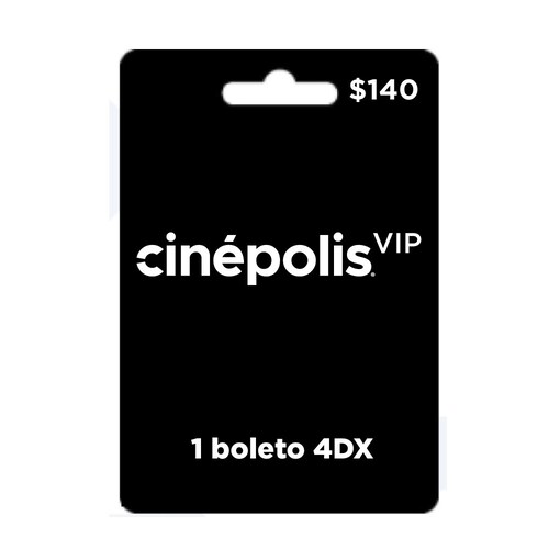Cinépolis VIP 4DX 1 boleto tarjeta prepago, Pin Digital