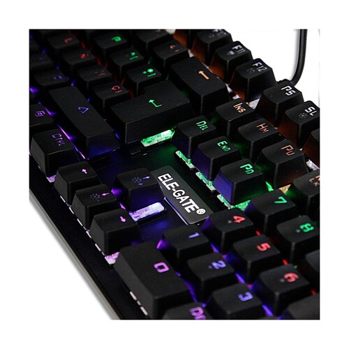 Teclado Gamer Mecánico Ele-Gate TC17 Color Negro Con Luz Rgb