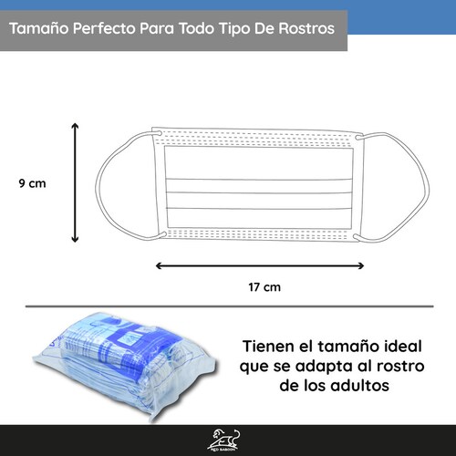 Cubrebocas Tricapa Tapabocas Termosellado Color Azul (Paquete Bolsa 1000 Piezas) Red Baboon