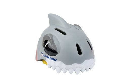 Casco infantil modelo Monster Zoo, Tiburón gris