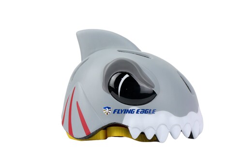 Casco infantil modelo Monster Zoo, Tiburón gris