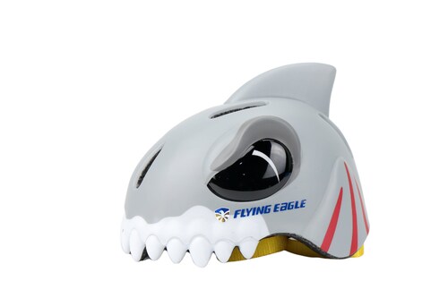 Casco infantil modelo Monster Zoo, Tiburón gris