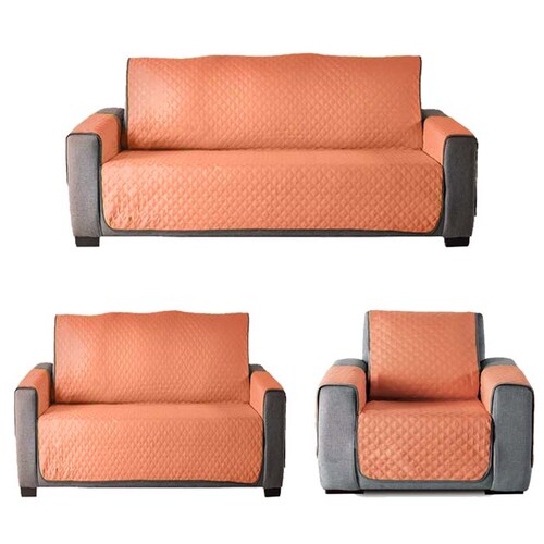 Protectores de Sala  | Doble vista Naranja/Gris | Set de 3 Piezas | Tela repelente