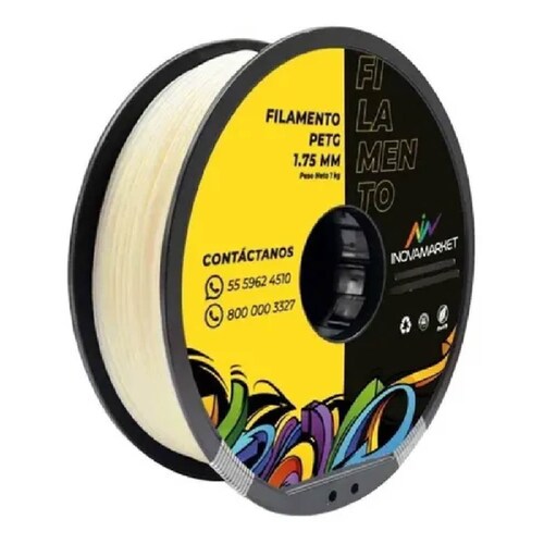 Filamento Petg 1.75 Mm Color transparente Marca Inovamarket