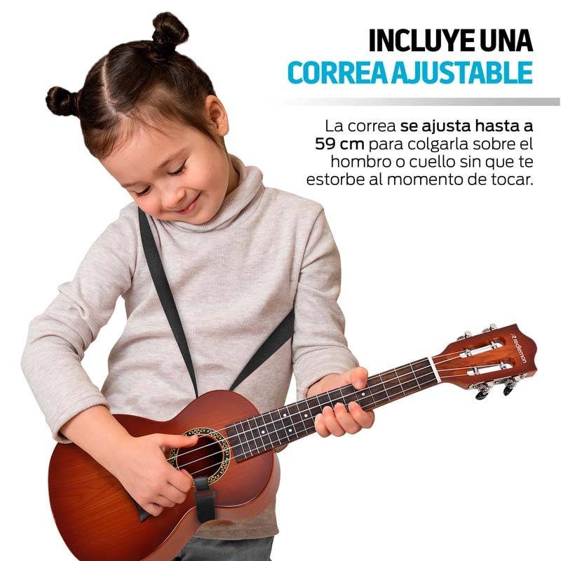 Ukulele para Adultos y Ni os de 24.5 pulg. con Correa Ajustable