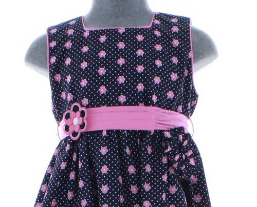 Vestido Niña Azul Floreado 2846 1 a 10 años.