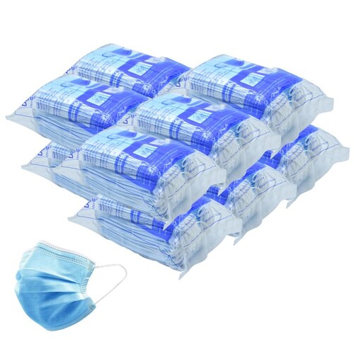 Cubrebocas Tricapa Tapabocas Termosellado Color Azul (Paquete Bolsa 1000 Piezas) Red Baboon