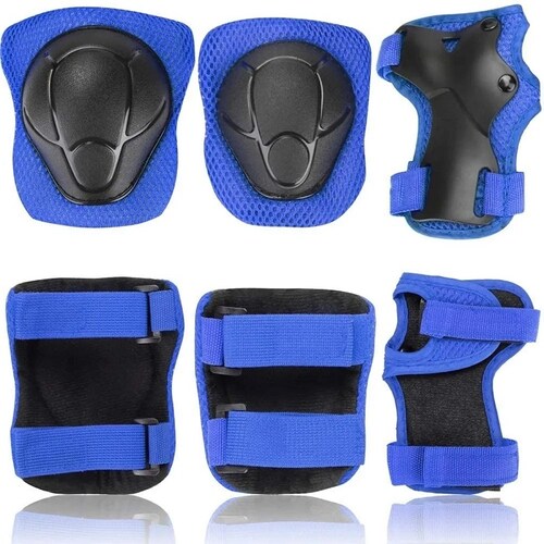 Casco Protección Kit Niños Bicicleta 3-13 años Azul 