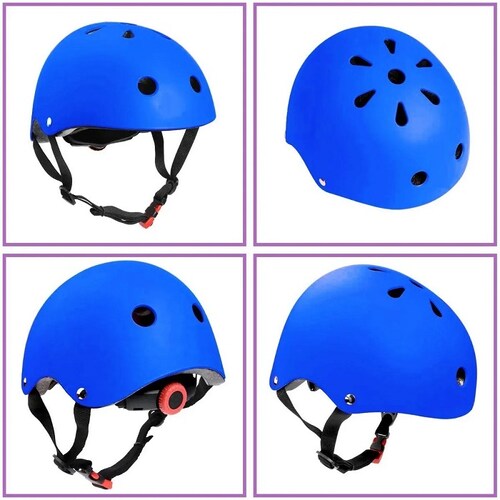 Casco Protección Kit Niños Bicicleta 3-13 años Azul 