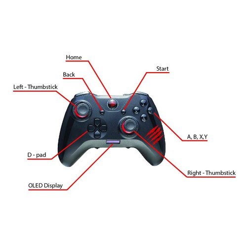 Control Inalambrico Gaming Mad Catz The Authentic C.A.T. 7 Multiplataforma Negro
