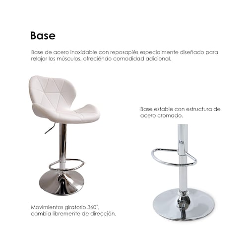 Paquete de 5 Sillas de Barra Acolchada con Respaldo geometrico, Taburete Giratorio Ajustable con reposapiés, Silla Alta (Blanco)