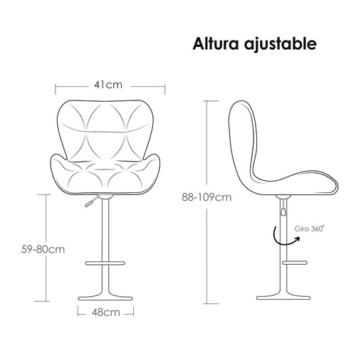 Paquete de 5 Sillas de Barra Acolchada con Respaldo geometrico, Taburete Giratorio Ajustable con reposapiés, Silla Alta (Blanco)