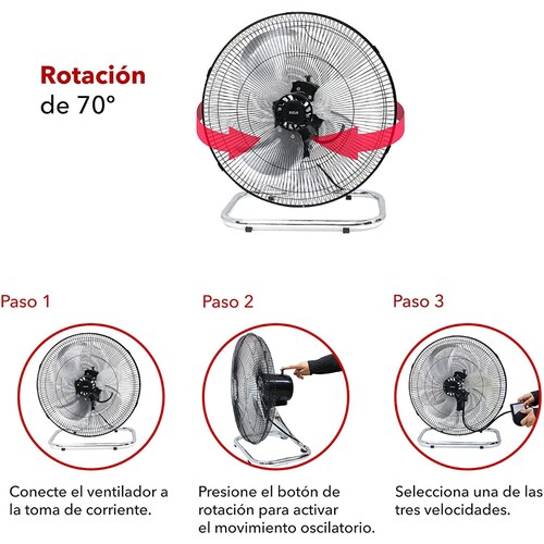 Ventilador 3en1 Pedestal, piso y Pared RCA RC-18B3 18pulgadas