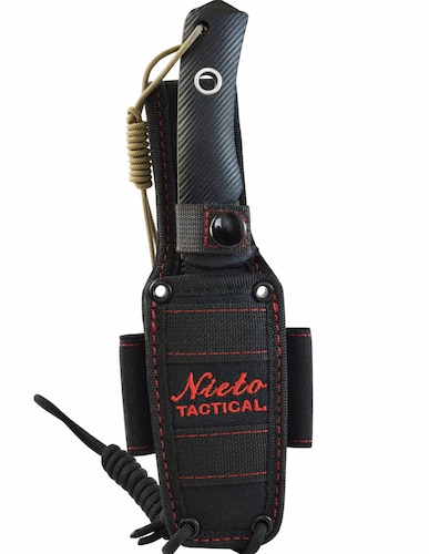 Cuchillo Chaman-CDU con funda cordura, hoja lisa 8.5 cm, peso 130 gr, acero Böhler N-695