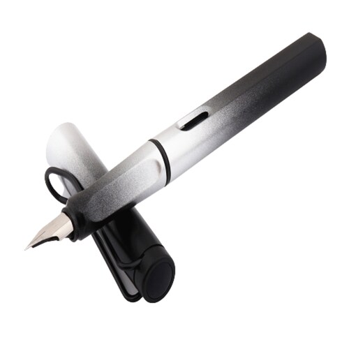 Pluma Fuente Bolígrafo Modelo 666 Mix Color   Negro y Plata