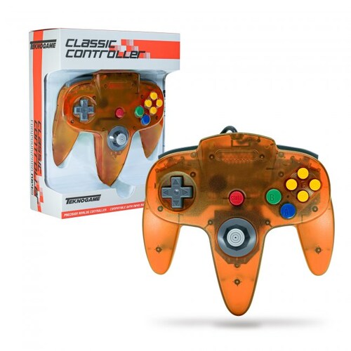Control Para Nintendo 64 N64 Naranja Fuego Tecknogame