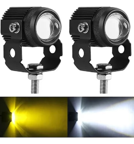 Par Faros De Lupa Doble Color Alta/baja Para Auto Moto 60w