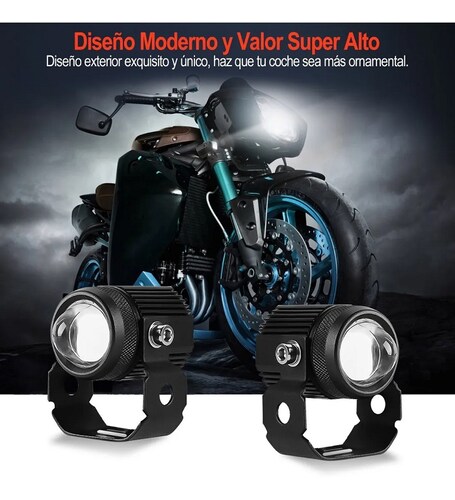Par Faros De Lupa Doble Color Alta/baja Para Auto Moto 60w