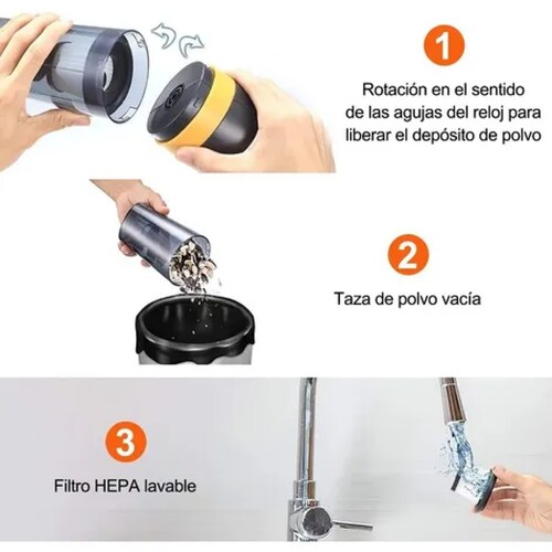 Aspiradora De Mano Inalámbrica Para Hogar Auto Portátil