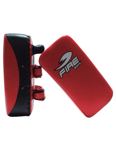 Par de Thai Pad Plano de piel Fire Sports Rojo/Negro