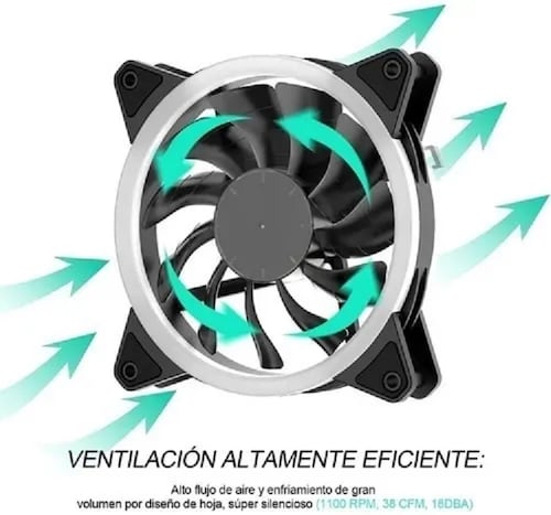 Radiador De Ventilador De 120 Mm Rgb Para Gabinete Gaming