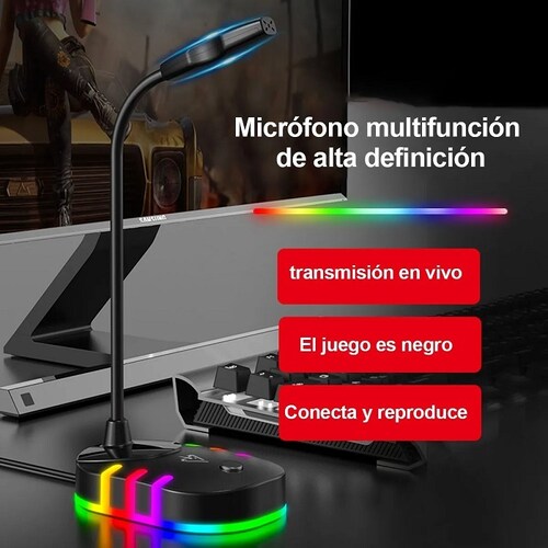Micrófono Rgb Colorido Juegos De Transmisión En Vivo 