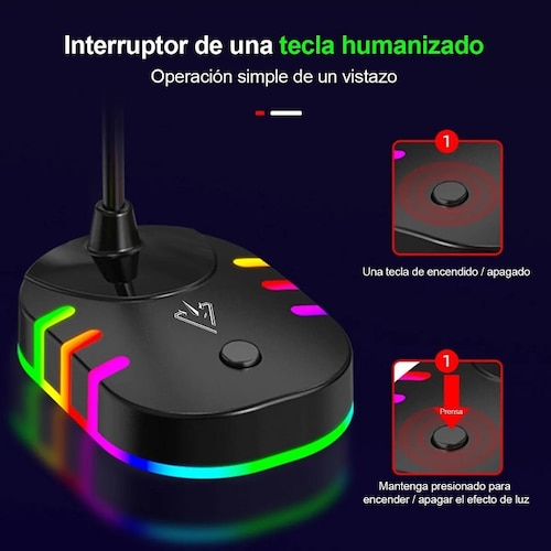 Micrófono Rgb Colorido Juegos De Transmisión En Vivo 