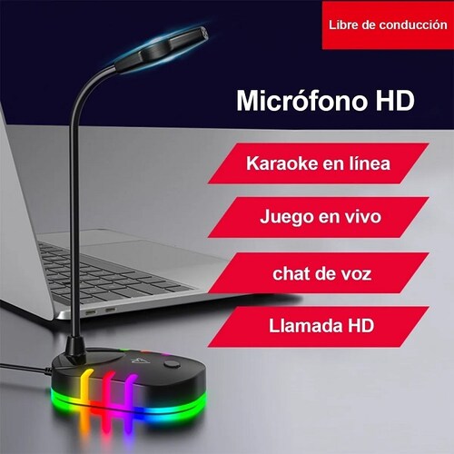 Micrófono Rgb Colorido Juegos De Transmisión En Vivo 