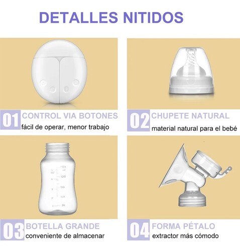 Extractor De Leche Eléctrico Con Dos Copas Y Botellas