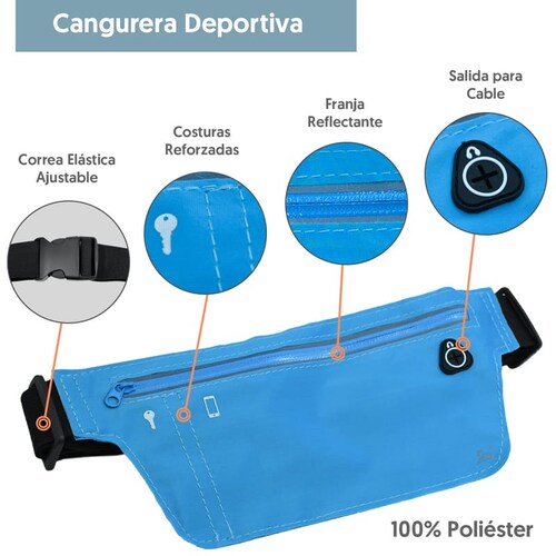 Cangurera Deportiva Unisex Varios Colores Modelo Volt Marca Red Babon