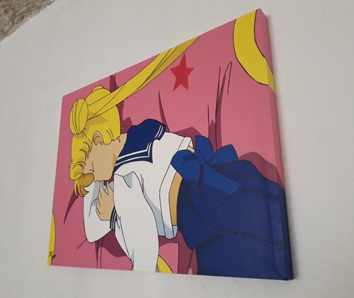 Cuadro decorativo pintado a mano Galería Oneris SERENA TSUKINO RECOSTADA 90x60