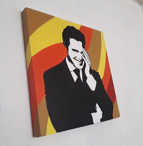 Cuadro decorativo pintado a mano Galería Oneris LUIS MIGUEL 90x90