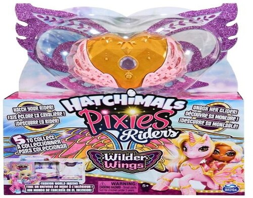 Hatchimals Pixies Wilder Wings Unicornio Gold Alas Rosa