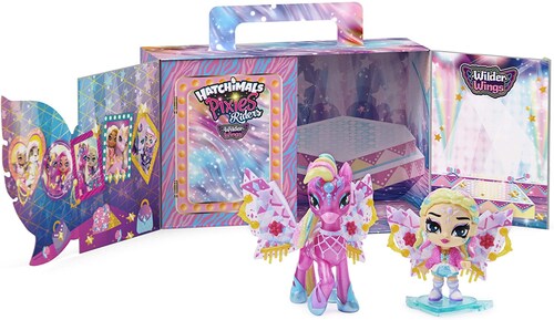 Hatchimals Pixies Wilder Wings Cebra  Rosa Alas Azul-Morado