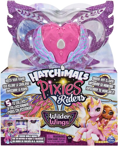 Hatchimals Pixies Wilder Wings Cebra  Rosa Alas Azul-Morado