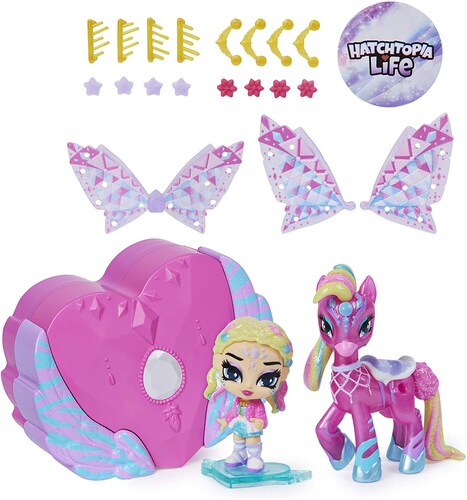 Hatchimals Pixies Wilder Wings Cebra  Rosa Alas Azul-Morado
