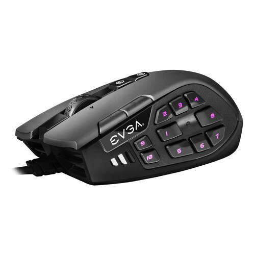 EVGA MOUSE X15 GAMING 8KHZ 16000 PPP 5 PERFILES 20 BOTONES ERGONOMICO NEGRO 904 W1 15BK 904-W1-15BK-KR