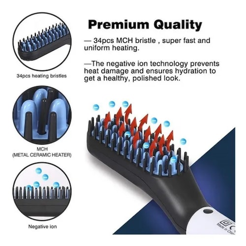 Plancha De Pelo Y Barba Iforu Peine Electrico Multifuncional