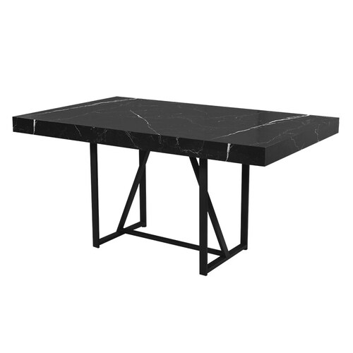 MESA RECTANGULAR DE COMEDOR ATALIA EN MELAMINA COLOR NEGRO MOBELO-ENTREGA ÚNICAMENTE EN CDMX, QUERÉTARO, PACHUCA, TOLUCA Y SUS ÁREAS METROPOLITANAS