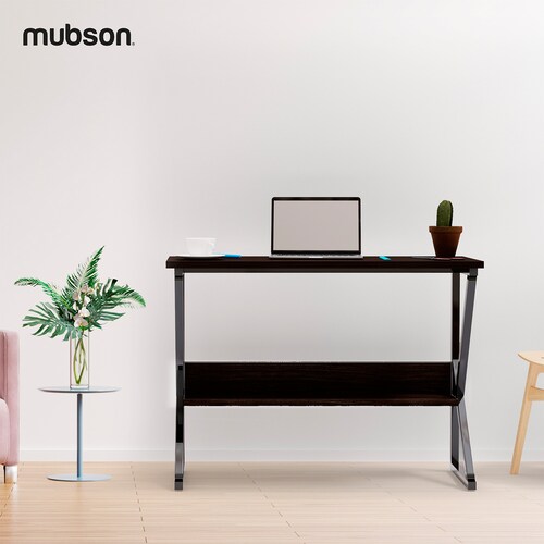 Mubson Escritorio Multifuncional para Oficina o Estudio de Madera MDF. Mesa de Trabajo con Repisa Inferior para Cableado o Decoración