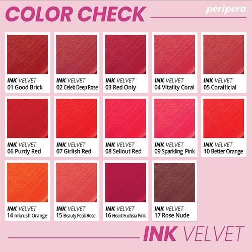  labial Tinta Coreana PeriPera InkVelvet Color 10 Naranja