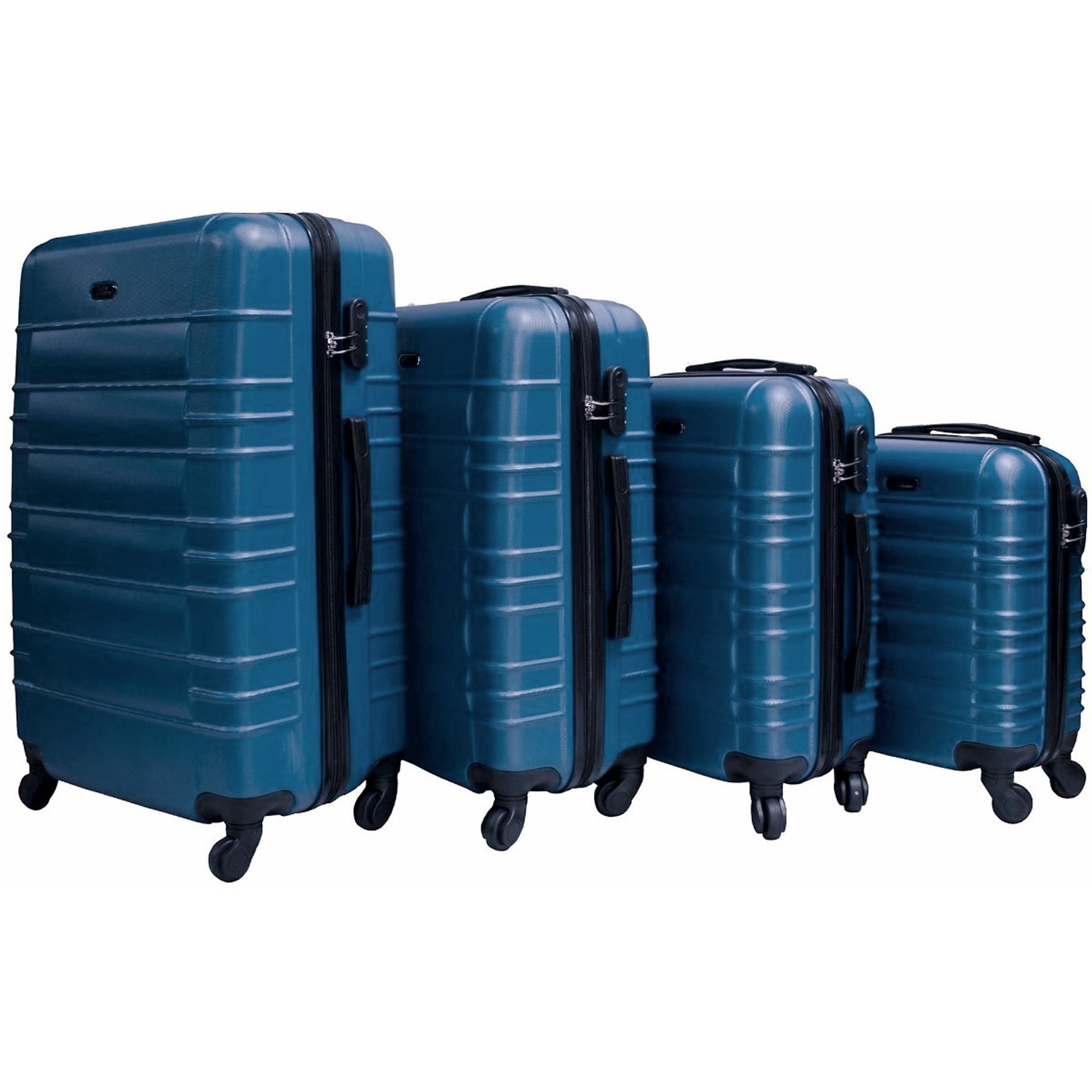 Maleta Rigida Set 4 Maletas De Viaje 4 Ruedas Azul 16" 20" 24" 28"