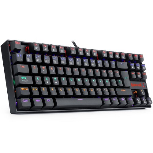 Teclado Redragon Kumara Rainbow Black K552-KR Mecanico Switch Red Gaming Español