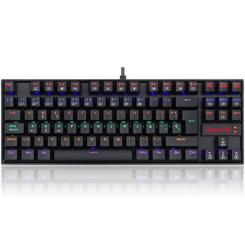 Teclado Redragon Kumara Rainbow Black K552-KR Mecanico Switch Red Gaming Español