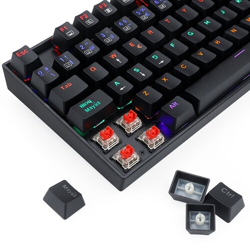 Teclado Redragon Kumara Rainbow Black K552-KR Mecanico Switch Red Gaming Español