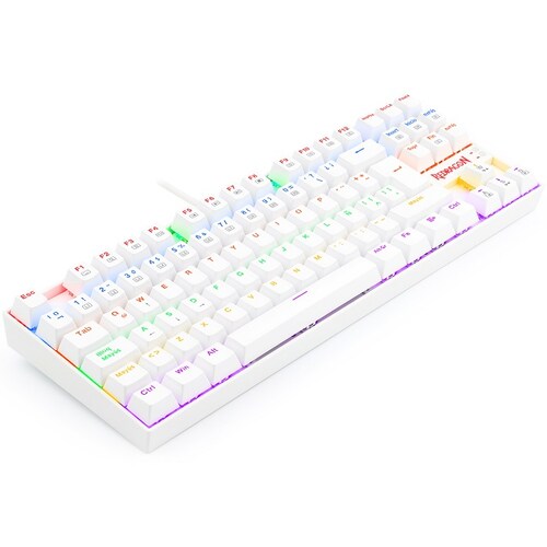Teclado Redragon Kumara Rainbow White K552W-KR Mecanico Switch Red Gaming Español