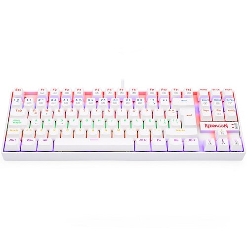 Teclado Redragon Kumara Rainbow White K552W-KR Mecanico Switch Red Gaming Español