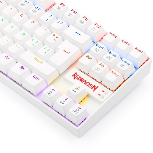 Teclado Redragon Kumara Rainbow White K552W-KR Mecanico Switch Red Gaming Español